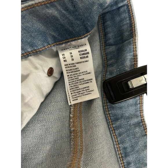 American Eagle Baggy Super High Rise Wide Leg Jeans Size 20 Denim Stretch Y2K - Picture 5 of 7